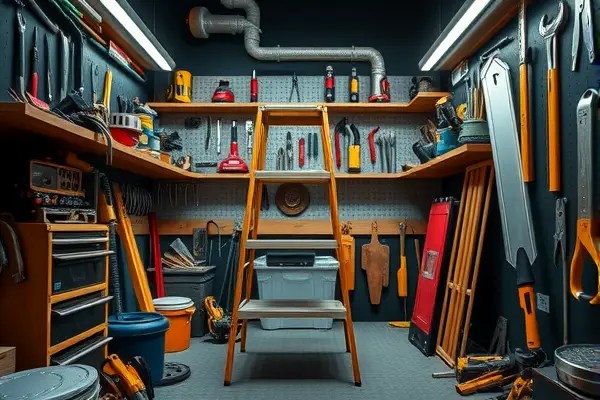 Step ladder taking lots of space.