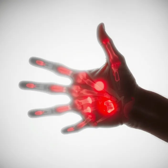 Showing human hand with pain areas. Voltaren Arthritis Pain Gel for Powerful Topical Arthritis Pain Relief